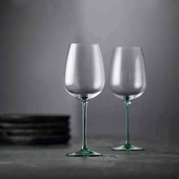 Lyngby Glas - Vienna vinglas, grøn, 4 stk.